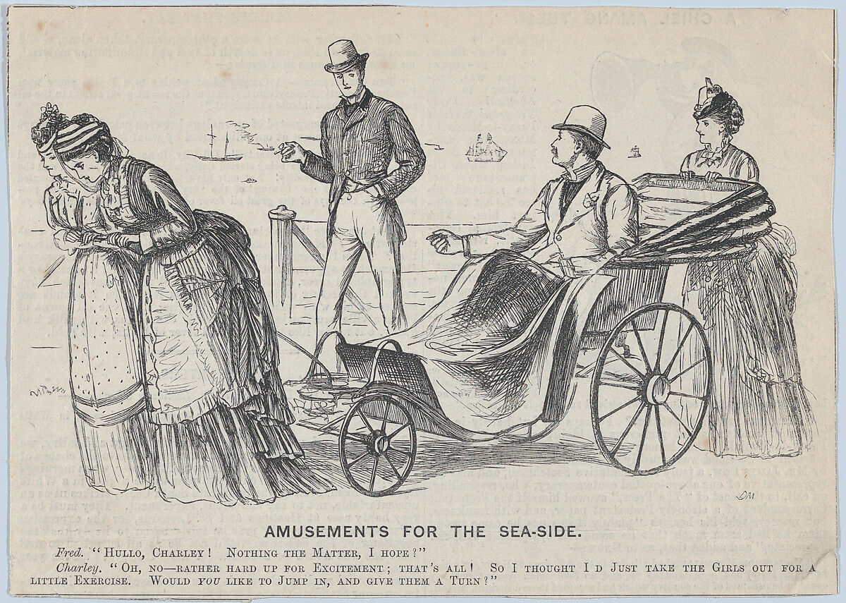 A Chiel Among Them (recto); Amusements for the Sea-side (verso) (Punch, or the London Charivari, September 20, 1873, pp. 113-14), After George Du Maurier (British, Paris 1834–1896 London), Wood engraving 