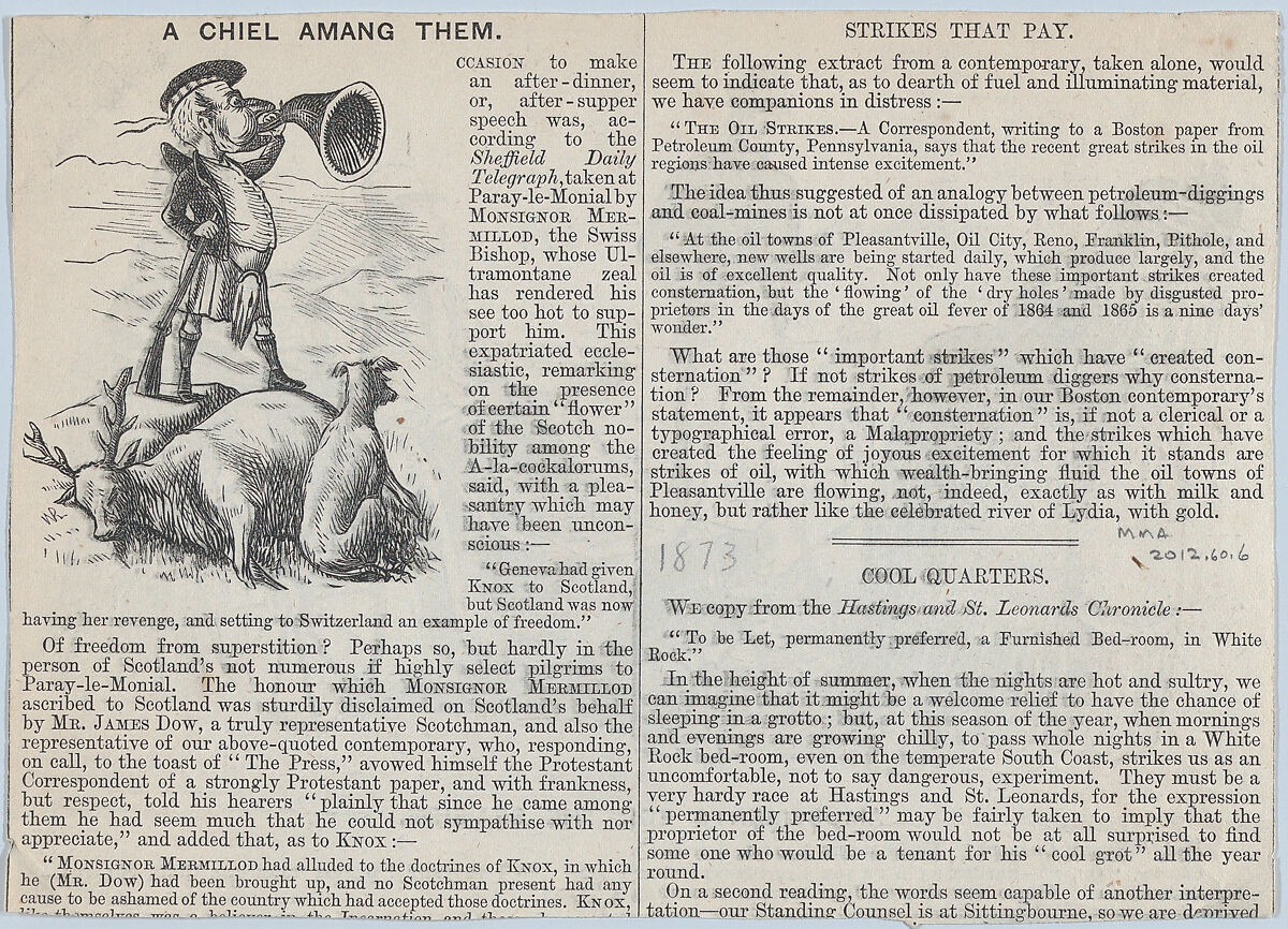 A Chiel Among Them (recto); Amusements for the Sea-side (verso), After George Du Maurier (British, Paris 1834–1896 London), Wood engraving