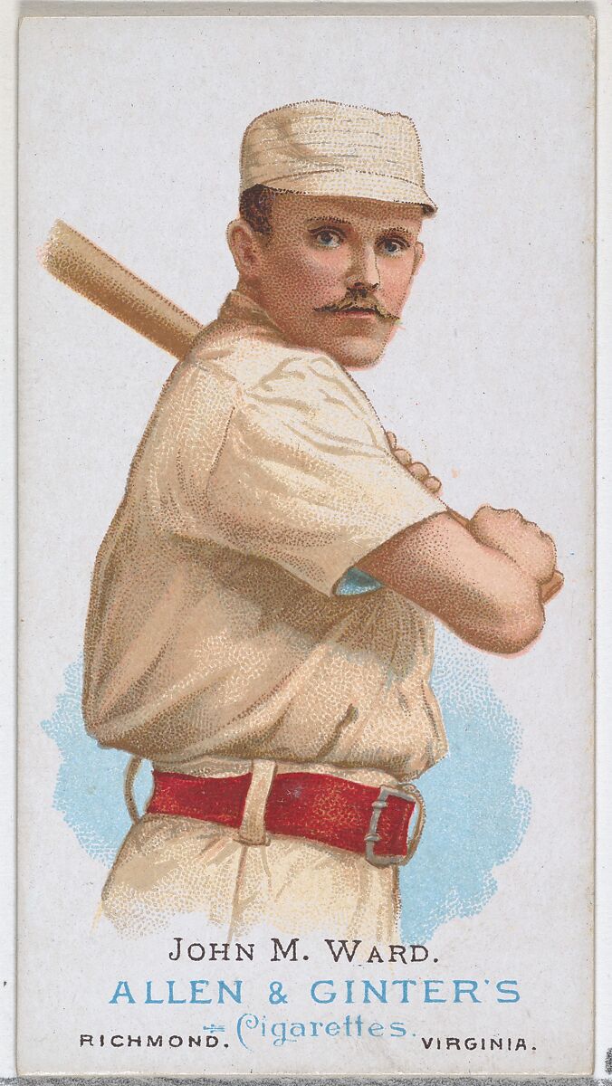 John M. Ward, Baseball Player, from World's Champions, Series 1 (N28) for Allen & Ginter Cigarettes, Allen &amp; Ginter (American, Richmond, Virginia), Commercial color lithograph 
