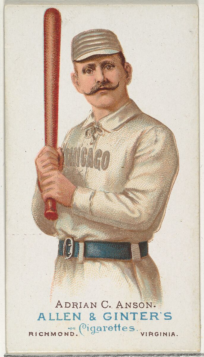 Adrian "Cap" Anson, Baseball Player, from World's Champions, Series 1 (N28) for Allen & Ginter Cigarettes, Allen &amp; Ginter (American, Richmond, Virginia), Commercial color lithograph 