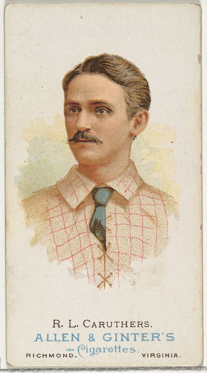 Robert Lee "Bob" Caruthers, Baseball Player, from World's Champions, Series 1 (N28) for Allen & Ginter Cigarettes, Allen &amp; Ginter (American, Richmond, Virginia), Commercial color lithograph 