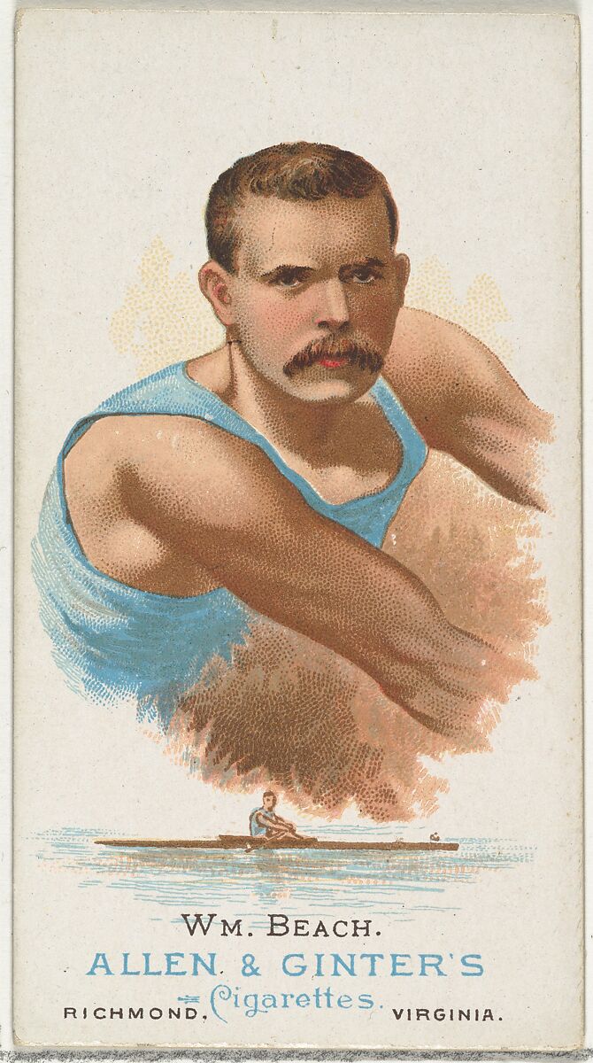 William Beach, Oarsman, from World's Champions, Series 1 (N28) for Allen & Ginter Cigarettes, Allen &amp; Ginter (American, Richmond, Virginia), Commercial color lithograph 