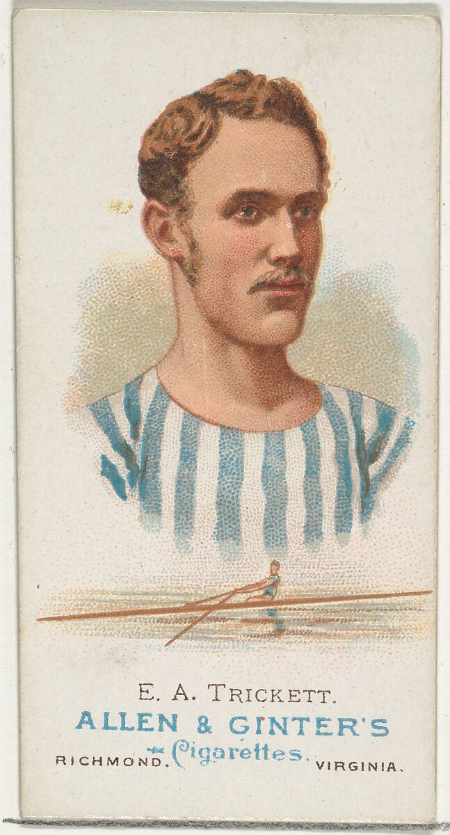E.A. Trickett, Oarsman, from World's Champions, Series 1 (N28) for Allen & Ginter Cigarettes, Allen &amp; Ginter (American, Richmond, Virginia), Commercial color lithograph 