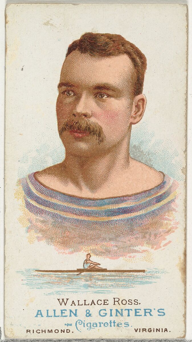 Wallace Ross, Oarsman, from World's Champions, Series 1 (N28) for Allen & Ginter Cigarettes, Allen &amp; Ginter (American, Richmond, Virginia), Commercial color lithograph 