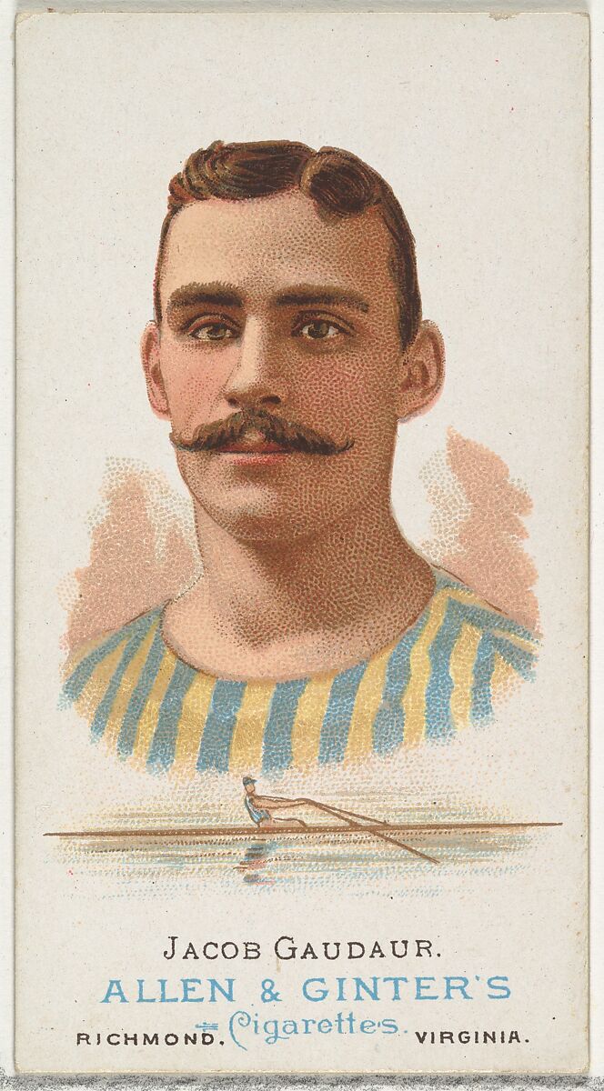 Jacob Gaudaur, Oarsman, from World's Champions, Series 1 (N28) for Allen & Ginter Cigarettes, Allen &amp; Ginter (American, Richmond, Virginia), Commercial color lithograph 