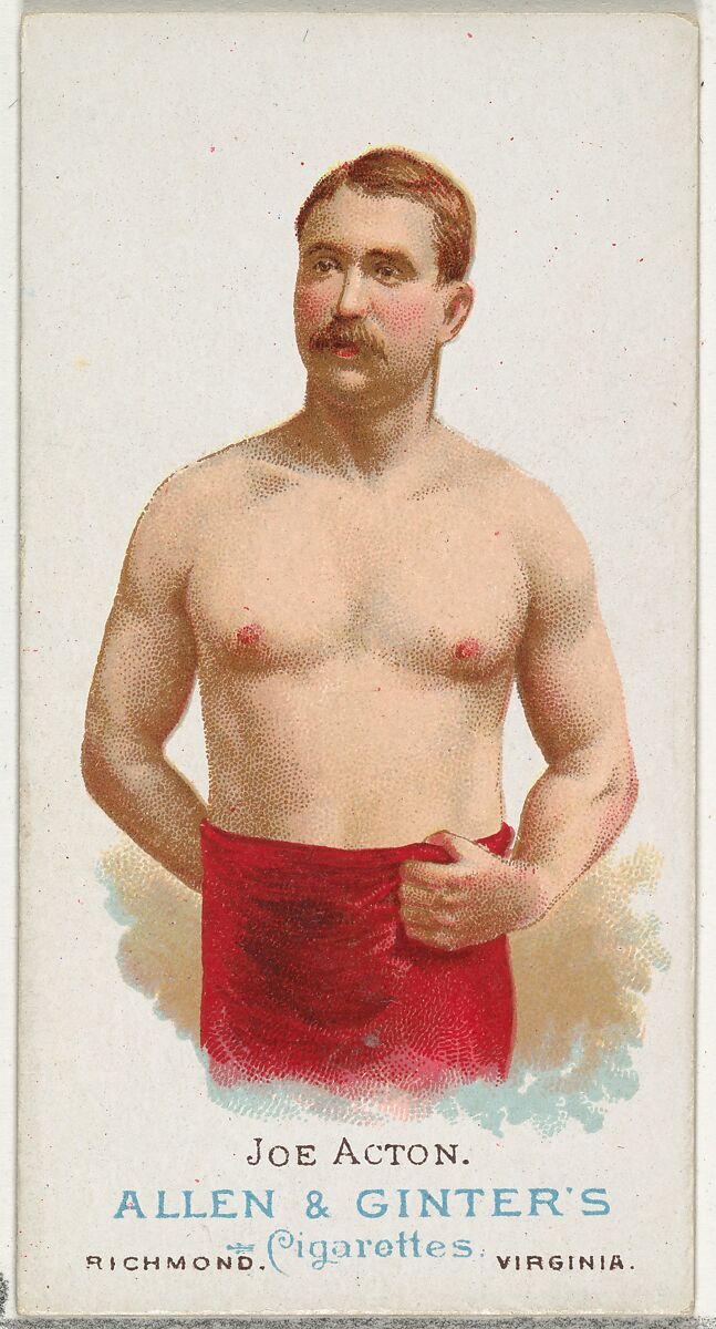 Joe Acton, Wrestler, from World's Champions, Series 1 (N28) for Allen & Ginter Cigarettes, Allen &amp; Ginter (American, Richmond, Virginia), Commercial color lithograph 