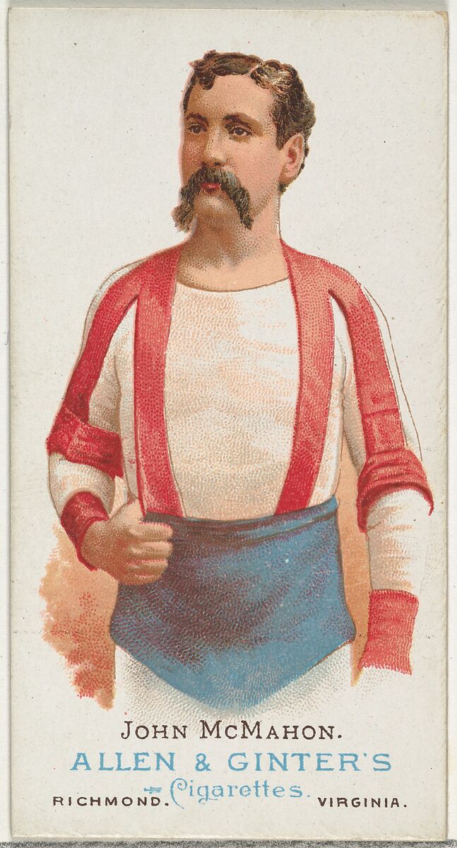 John McMahon, Wrestler, from World's Champions, Series 1 (N28) for Allen & Ginter Cigarettes, Allen &amp; Ginter (American, Richmond, Virginia), Commercial color lithograph 