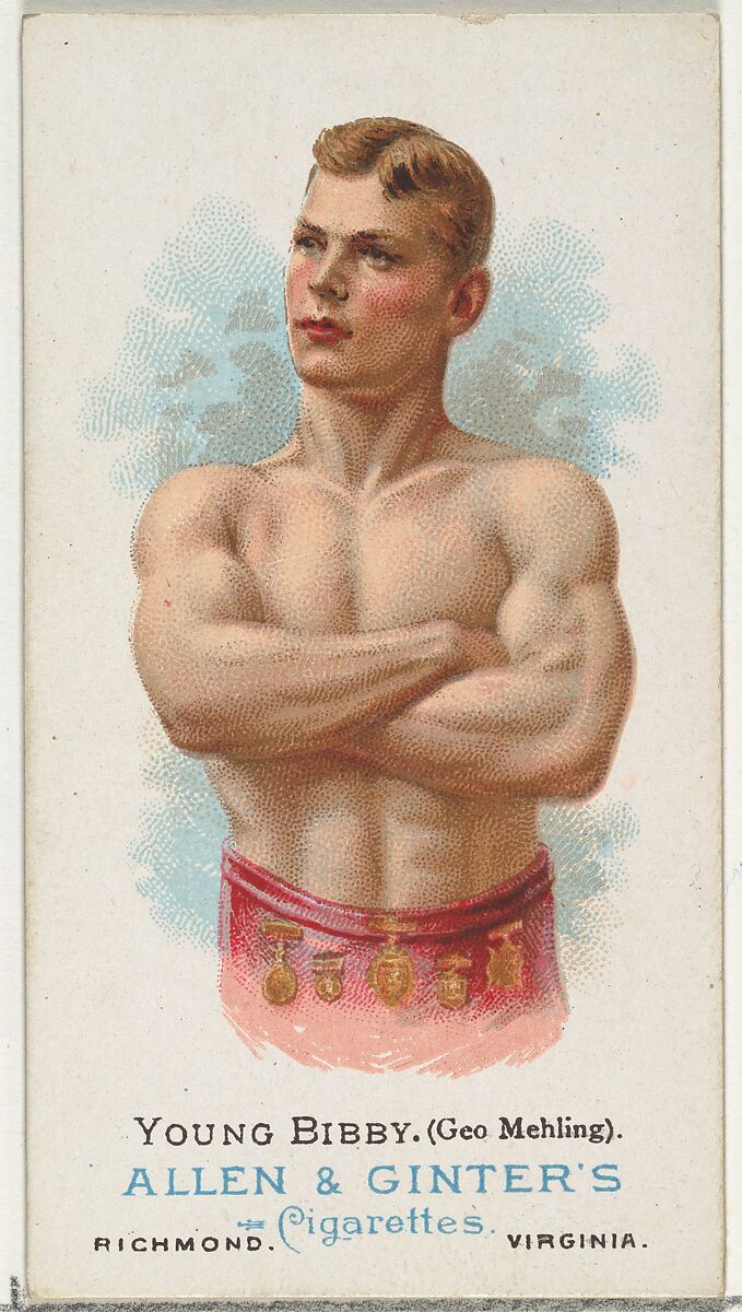 Young Bibby (George Mehling), Wrestler, from World's Champions, Series 1 (N28) for Allen & Ginter Cigarettes, Allen &amp; Ginter (American, Richmond, Virginia), Commercial color lithograph 