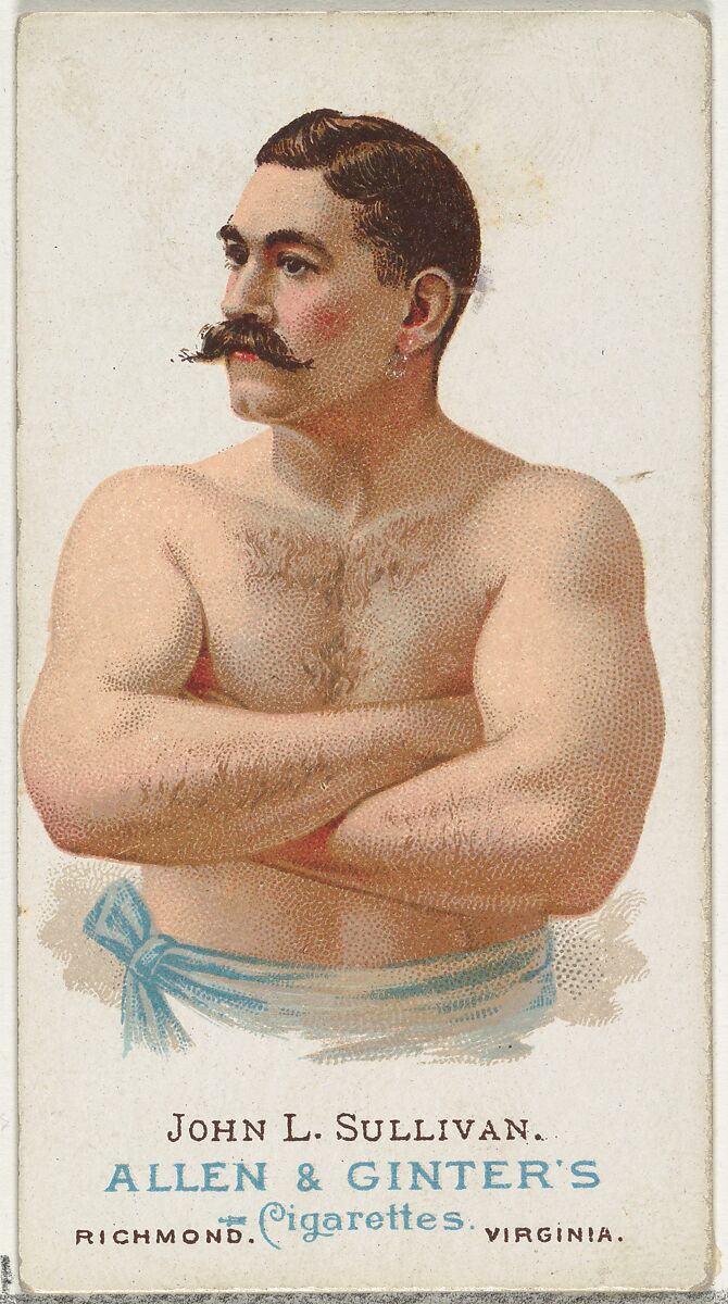 John L. Sullivan, Pugilist, from World's Champions, Series 1 (N28) for Allen & Ginter Cigarettes, Allen &amp; Ginter (American, Richmond, Virginia), Commercial color lithograph 