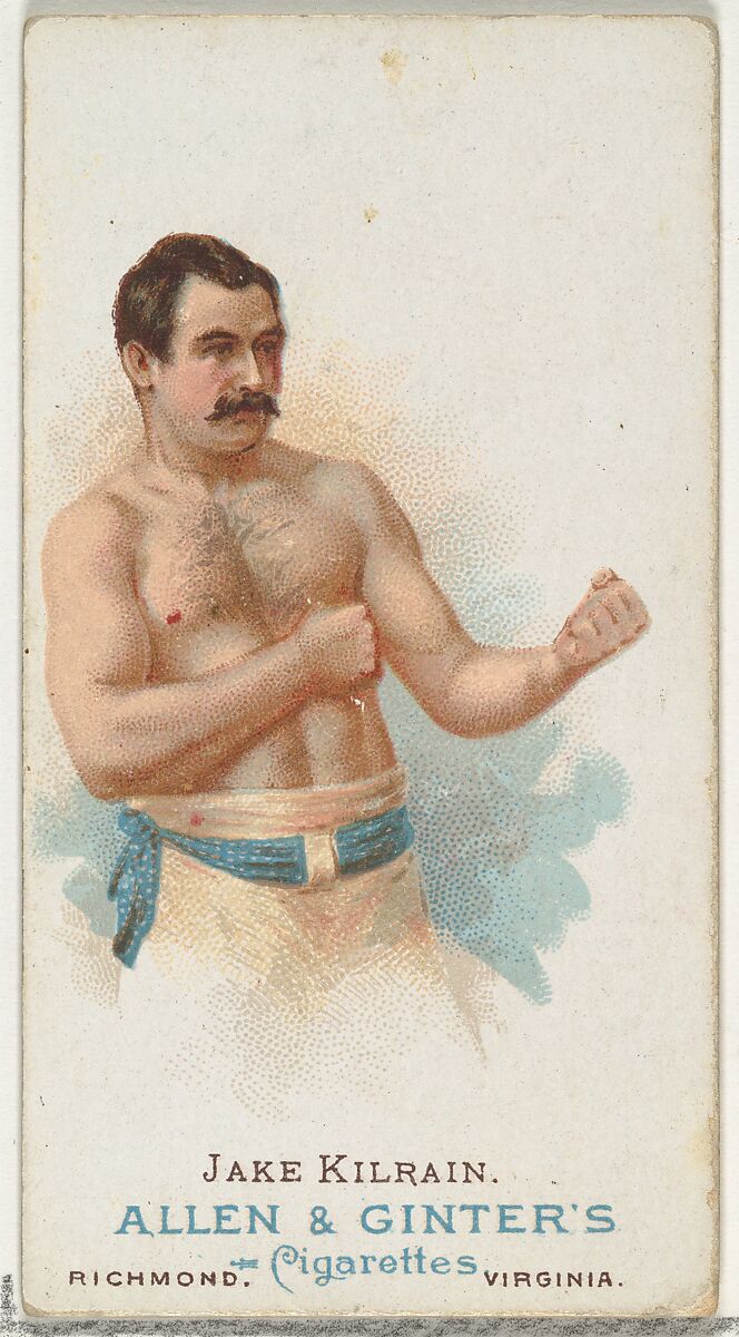 Jake Kilrain, Pugilist, from World's Champions, Series 1 (N28) for Allen & Ginter Cigarettes, Allen &amp; Ginter (American, Richmond, Virginia), Commercial color lithograph 