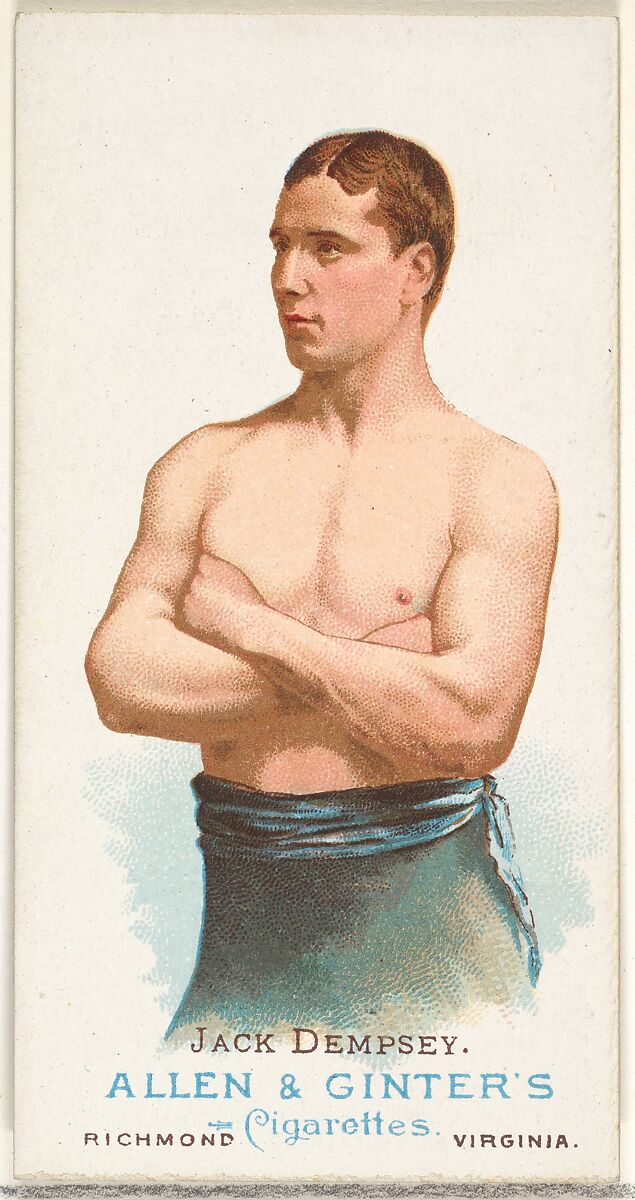 Jack Dempsey, Pugilist, from World's Champions, Series 1 (N28) for Allen & Ginter Cigarettes, Allen &amp; Ginter (American, Richmond, Virginia), Commercial color lithograph 