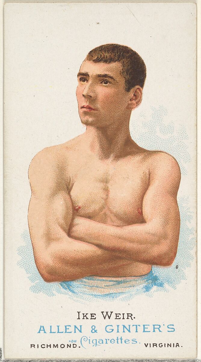 Ike Weir, Pugilist, from World's Champions, Series 1 (N28) for Allen & Ginter Cigarettes, Allen &amp; Ginter (American, Richmond, Virginia), Commercial color lithograph 