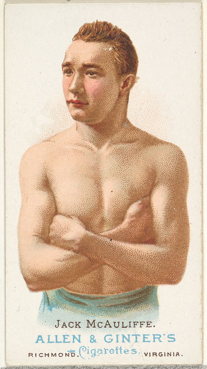 Jack McAuliffe, Pugilist, from World's Champions, Series 1 (N28) for Allen & Ginter Cigarettes, Allen &amp; Ginter (American, Richmond, Virginia), Commercial color lithograph 