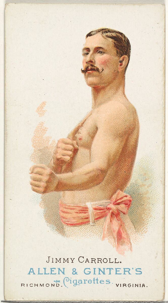Jimmy Carroll, Pugilist, from World's Champions, Series 1 (N28) for Allen & Ginter Cigarettes, Allen &amp; Ginter (American, Richmond, Virginia), Commercial color lithograph 