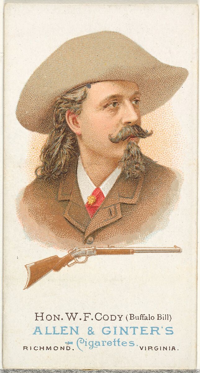 Hon. William Frederick Cody (Buffalo Bill), Rifle Shooter, from World's Champions, Series 1 (N28) for Allen & Ginter Cigarettes, Allen &amp; Ginter (American, Richmond, Virginia), Commercial color lithograph 