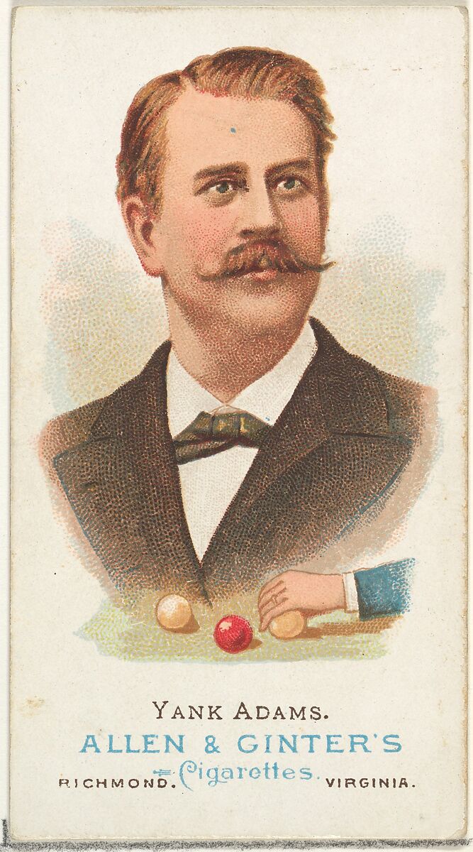 Frank B. "Yank" Adams, Billiard Player, from World's Champions, Series 1 (N28) for Allen & Ginter Cigarettes, Allen &amp; Ginter (American, Richmond, Virginia), Commercial color lithograph 