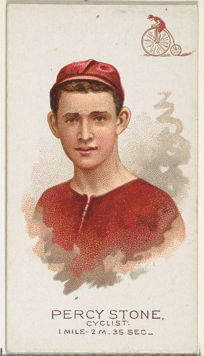 Percy Stone, Cyclist, from World's Champions, Series 2 (N29) for Allen & Ginter Cigarettes, Allen &amp; Ginter (American, Richmond, Virginia), Commercial color lithograph 