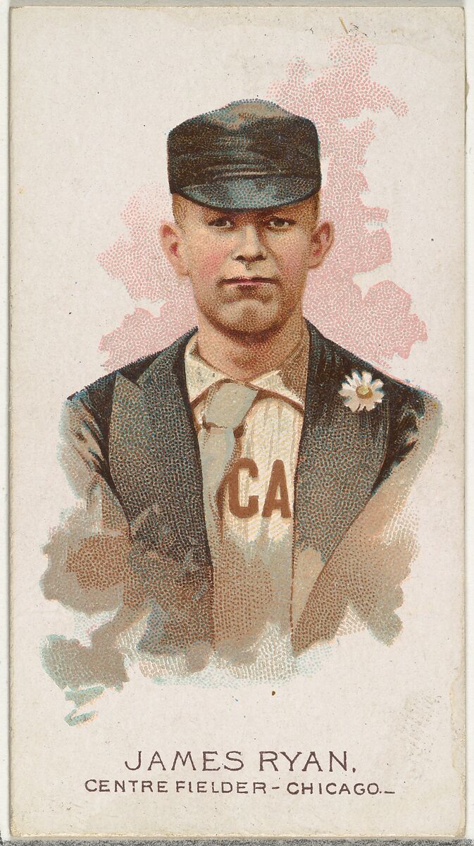 James Ryan, Baseball Player, Center Fielder, Chicago, from World's Champions, Series 2 (N29) for Allen & Ginter Cigarettes, Allen &amp; Ginter (American, Richmond, Virginia), Commercial color lithograph 