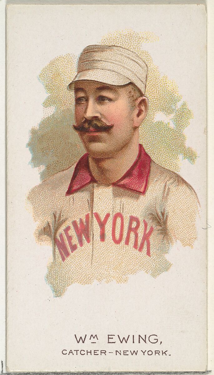 William Ewing, Baseball Player, Catcher, New York, from World's Champions, Series 2 (N29) for Allen & Ginter Cigarettes, Allen &amp; Ginter (American, Richmond, Virginia), Commercial color lithograph 