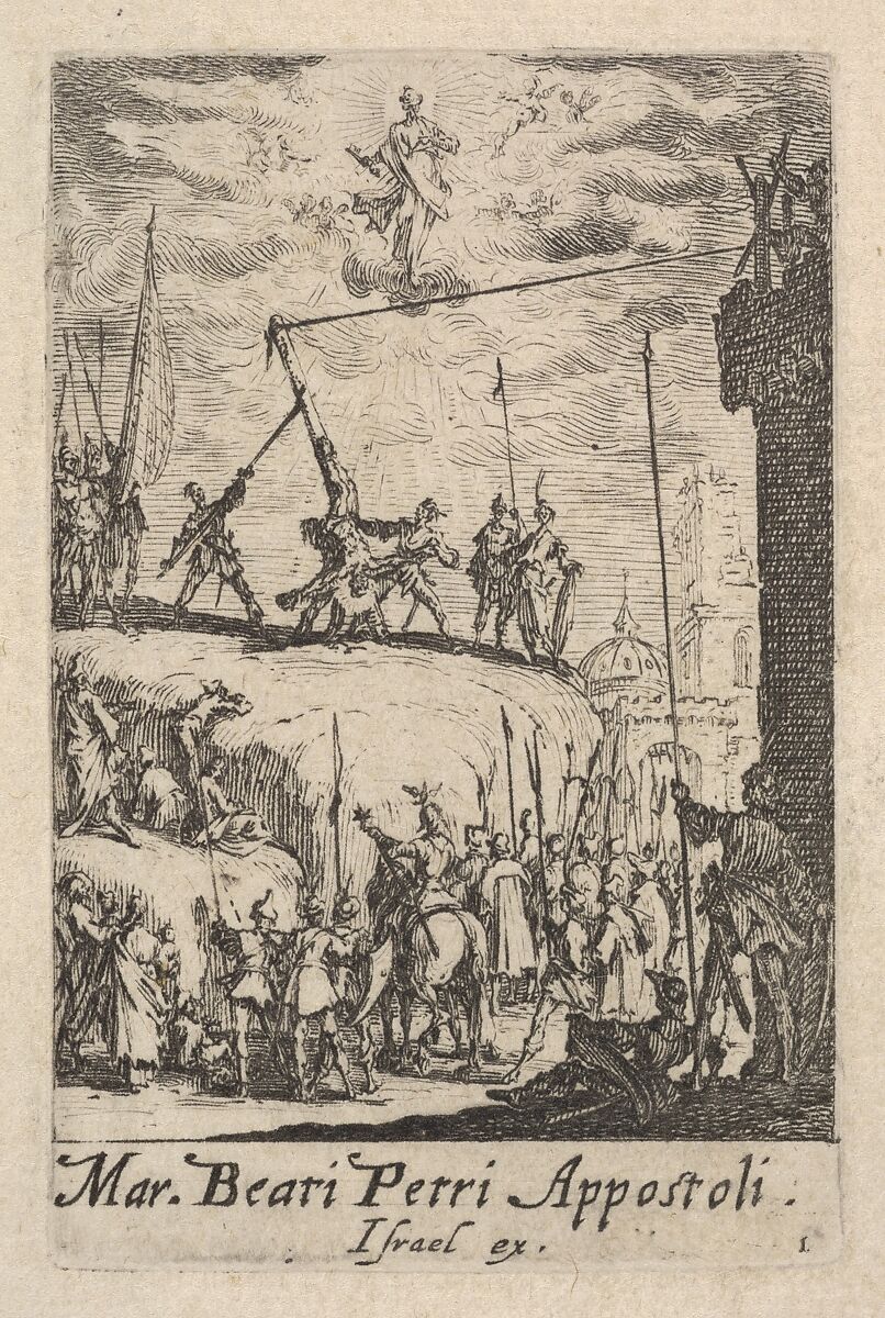 Martyrdom of Saint Peter, from the series 'The little apostles' (Les petits apôtres), Jacques Callot (French, Nancy 1592–1635 Nancy), Etching 