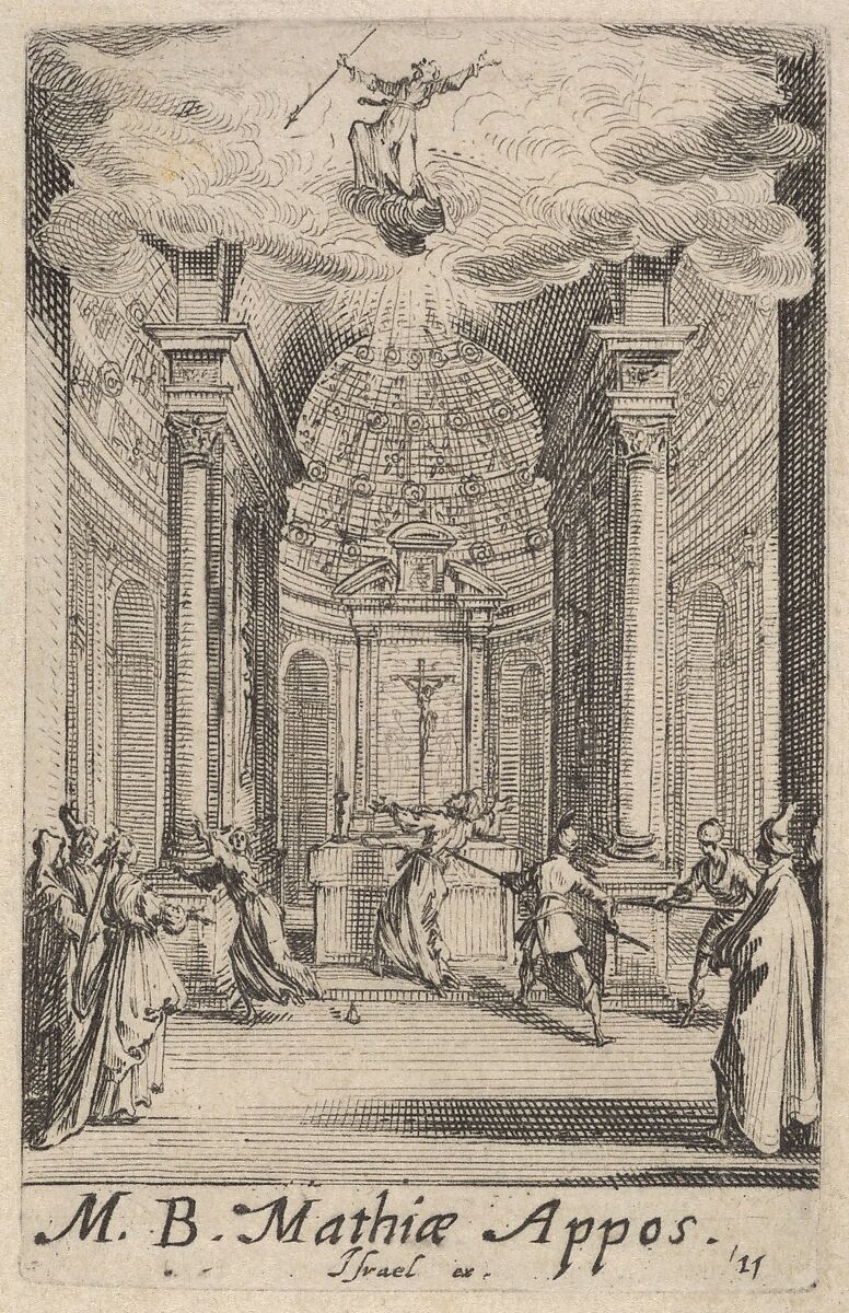 Martyrdom of Saint Matthias, from the series 'The little apostles' (Les petits apôtres), Jacques Callot (French, Nancy 1592–1635 Nancy), Etching 