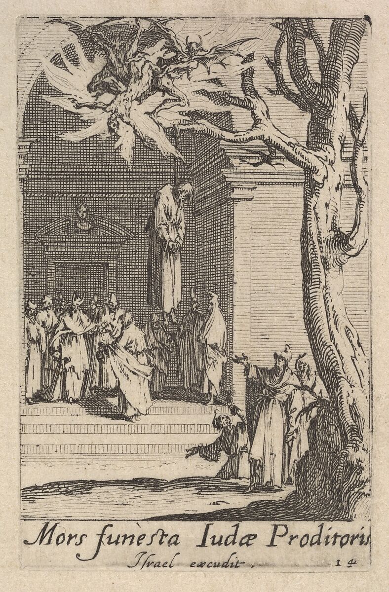 Death of Judas, from the series 'The little apostles' (Les petits apôtres), Jacques Callot (French, Nancy 1592–1635 Nancy), Etching 