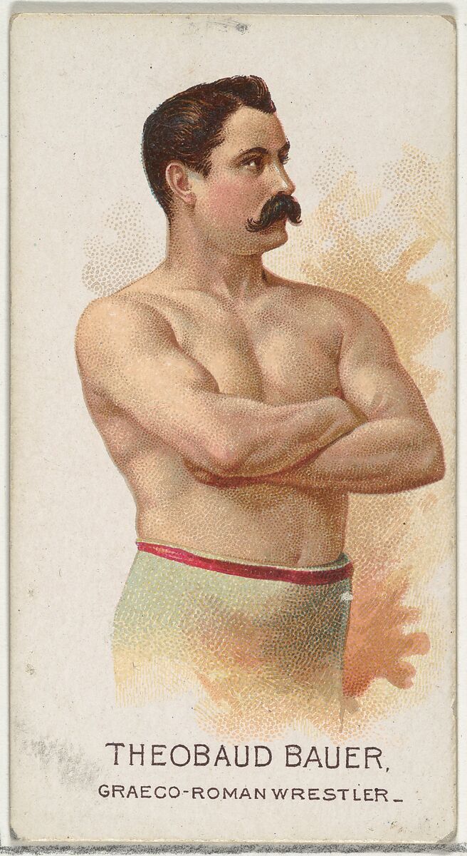 Theobaud Bauer, Greco-Roman Wrestler, from World's Champions, Series 2 (N29) for Allen & Ginter Cigarettes, Allen &amp; Ginter (American, Richmond, Virginia), Commercial color lithograph 