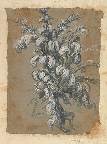 Design for a Lavish Headdress with Feathers on a Helmet