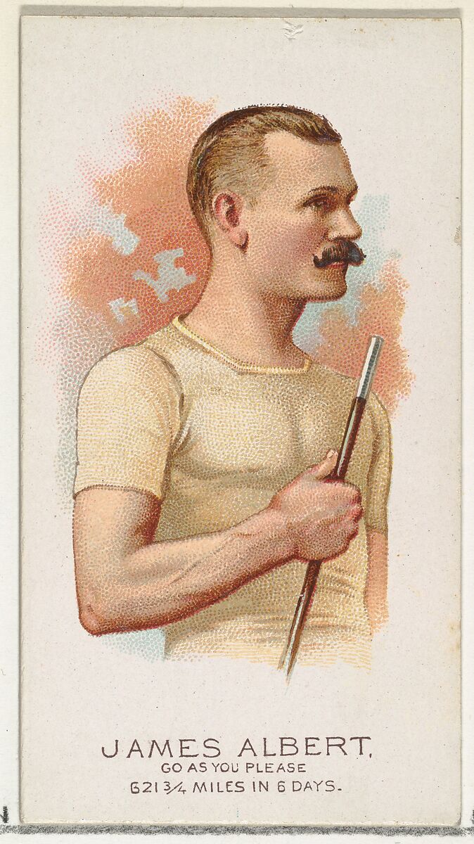 James Albert, Pedestrian-Go As You Please, from World's Champions, Series 2 (N29) for Allen & Ginter Cigarettes, Allen &amp; Ginter (American, Richmond, Virginia), Commercial color lithograph 