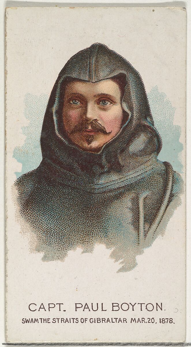Captain Paul Boyton, Swam the Straits of Gibraltar, from World's Champions, Series 2 (N29) for Allen & Ginter Cigarettes, Allen &amp; Ginter (American, Richmond, Virginia), Commercial color lithograph 