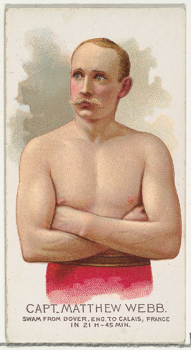 Captain Matthew Webb, Swam from Dover, England to Calais, France, from World's Champions, Series 2 (N29) for Allen & Ginter Cigarettes, Allen &amp; Ginter (American, Richmond, Virginia), Commercial color lithograph 