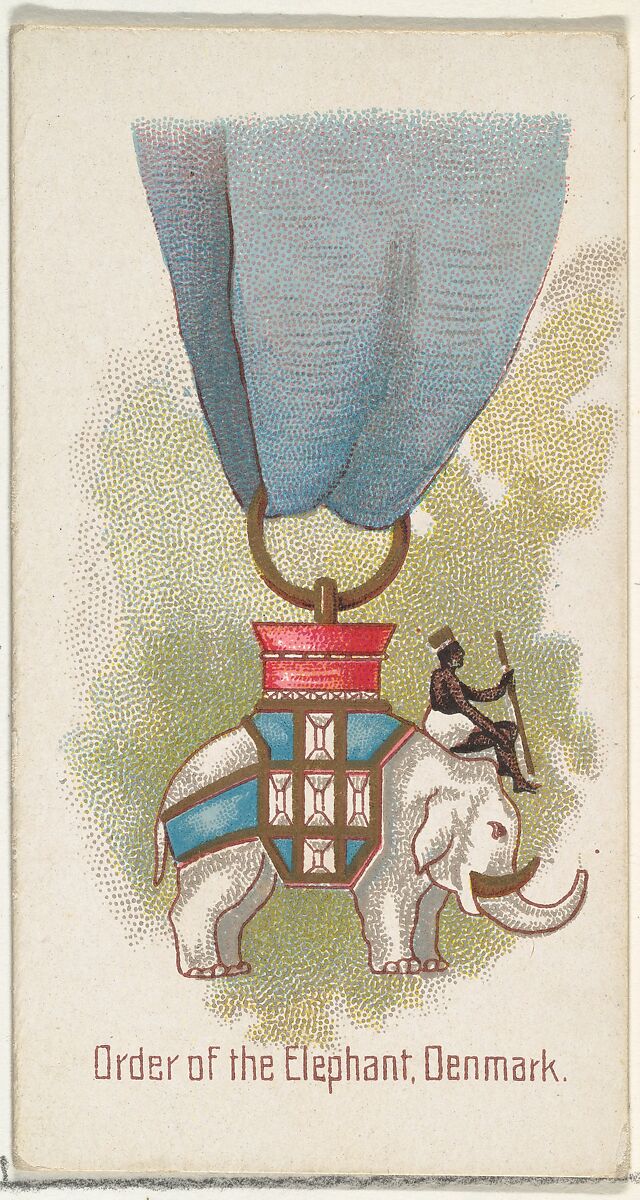 Order of the Elephant, Denmark, from the World's Decorations series (N30) for Allen & Ginter Cigarettes, Allen &amp; Ginter (American, Richmond, Virginia), Commercial color lithograph 