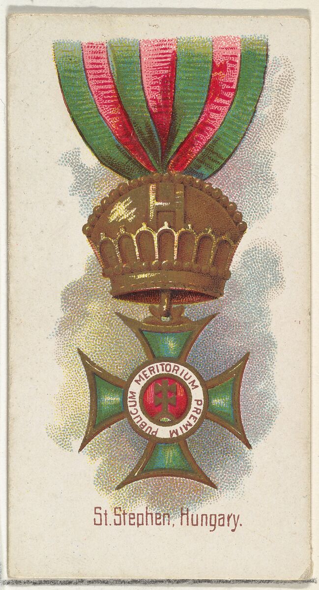 St. Stephen, Hungary, from the World's Decorations series (N30) for Allen & Ginter Cigarettes, Allen &amp; Ginter (American, Richmond, Virginia), Commercial color lithograph 