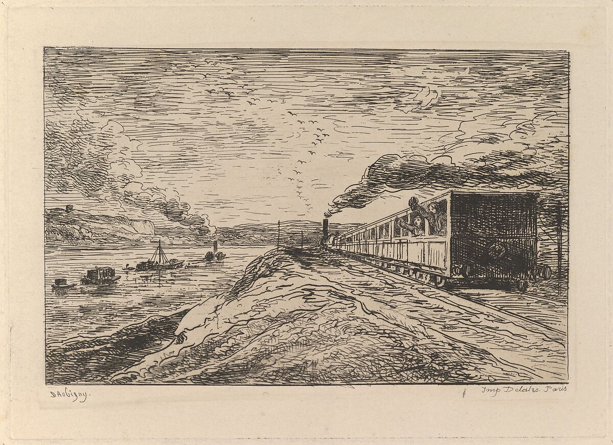 Le Départ (Le Retour), from Le Voyage en bateau, Charles-François Daubigny (French, Paris 1817–1878 Paris), Etching on heavy wove paper; third and final state	 