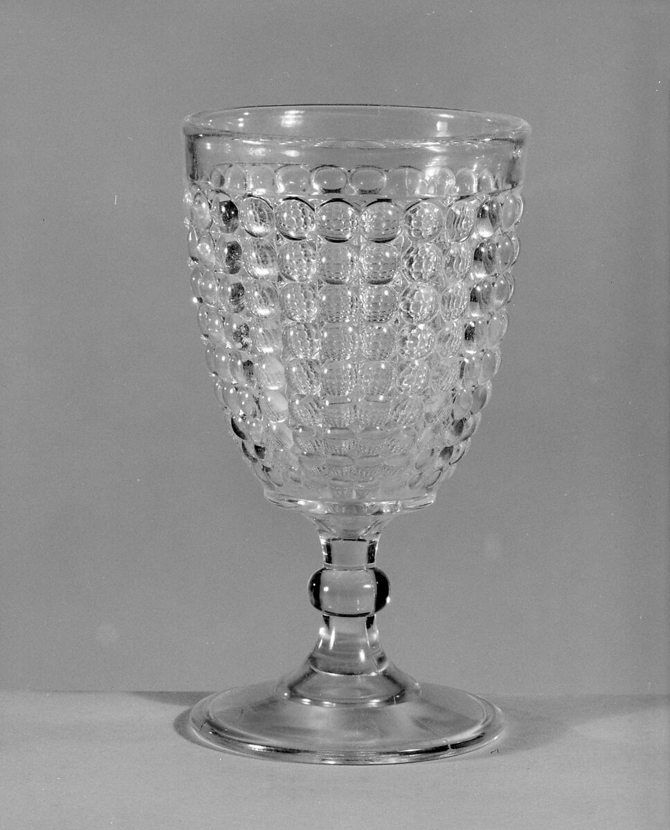 Goblet, Adams and Company, Pressed yellow glass, American 