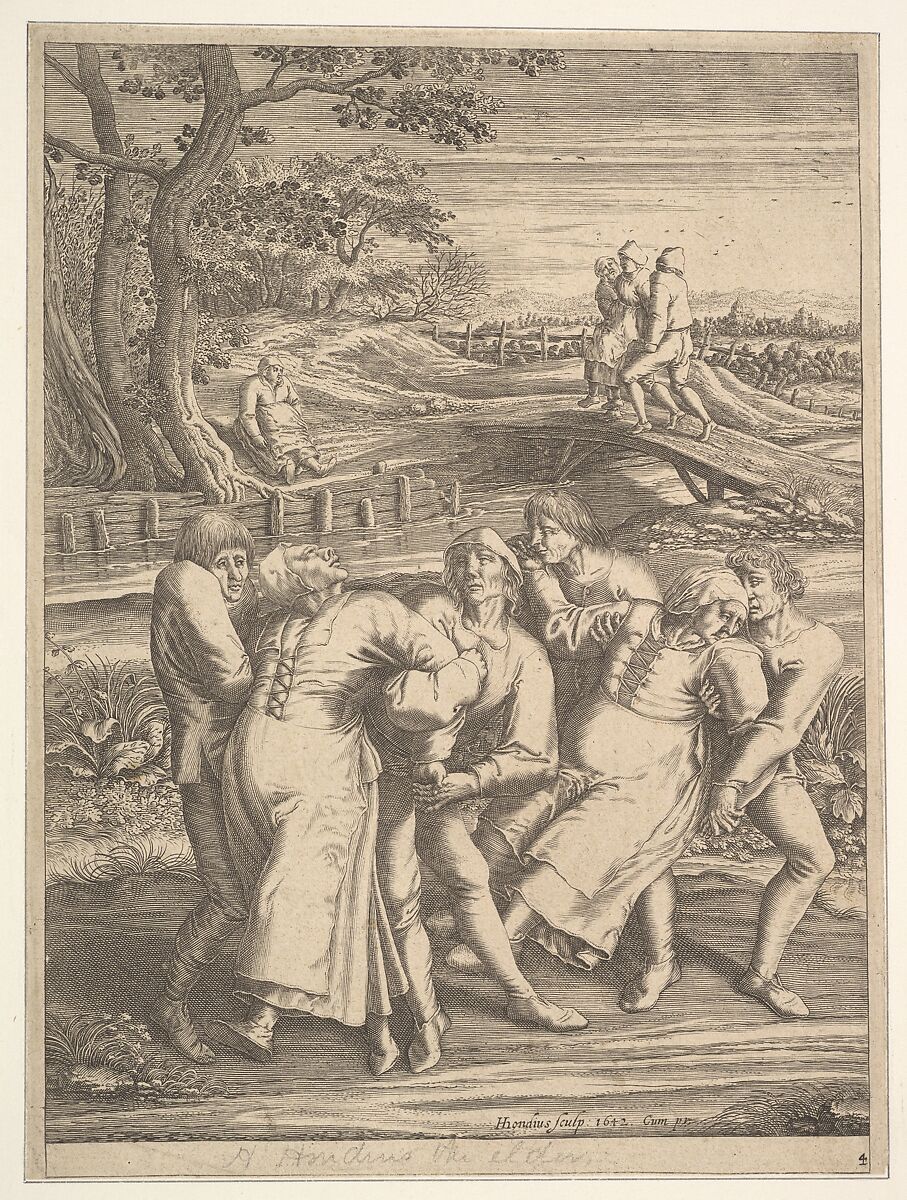 Epileptics Walking to the Left, Hendrick Hondius I (Netherlandish, Duffel 1573–1650 Amsterdam), Engraving 