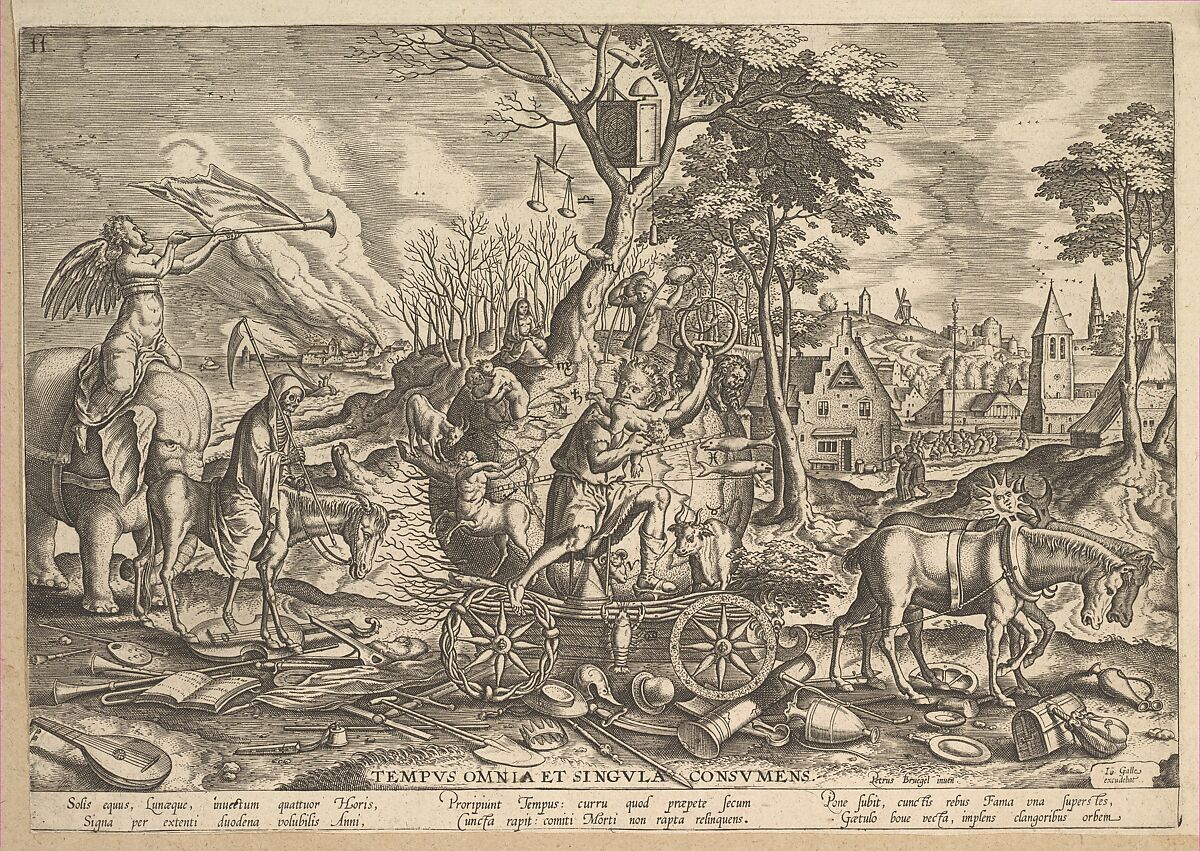 The Triumph of Time, Philips Galle (Netherlandish, Haarlem 1537–1612 Antwerp), Engraving; fourth state of four 