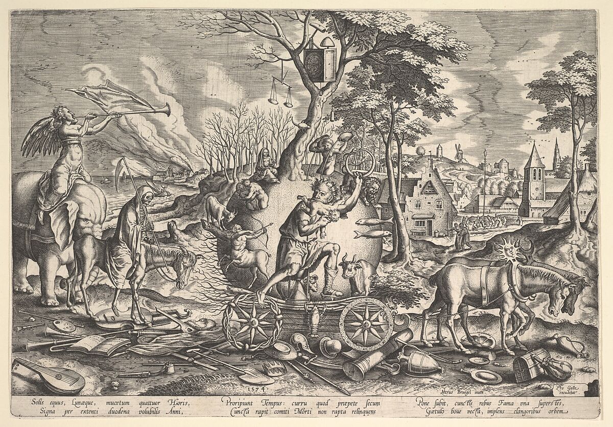 The Triumph of Time, Philips Galle (Netherlandish, Haarlem 1537–1612 Antwerp), Engraving; first state of four 