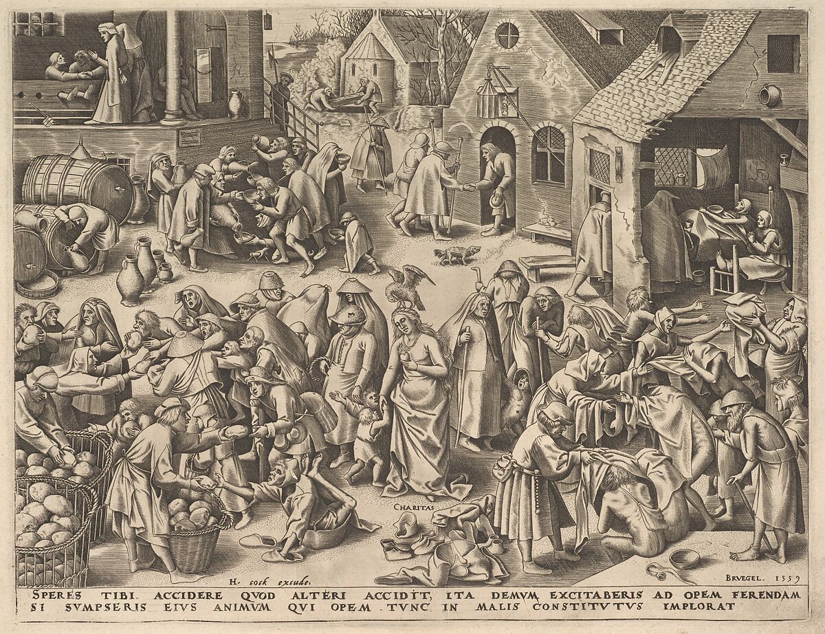 Charity (Charitas) from The Virtues, Philips Galle (Netherlandish, Haarlem 1537–1612 Antwerp), Engraving 