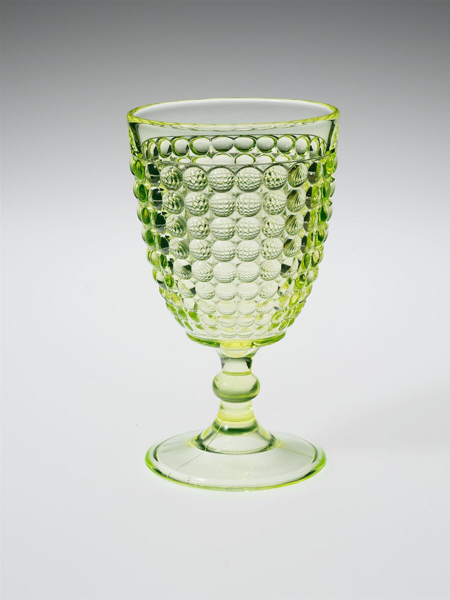 Goblet, Adams and Company, Pressed glass, American 