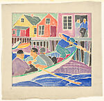 Putting to Sea, B. J. O. Nordfeldt (American (born Sweden), Tullstorp 1878–1955 Henderson, Texas), Color woodcut