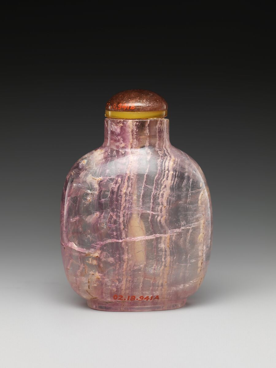 Snuff bottle with stopper, Amethyst, China 