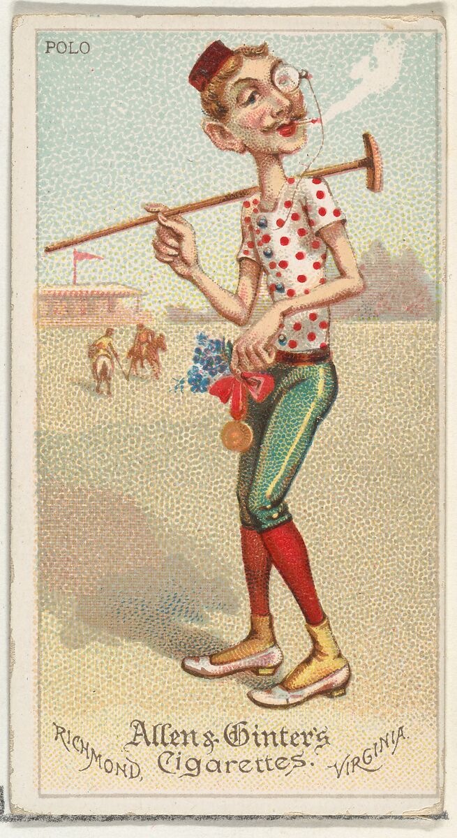 Polo, from World's Dudes series (N31) for Allen & Ginter Cigarettes, Allen &amp; Ginter (American, Richmond, Virginia), Commercial color lithograph 