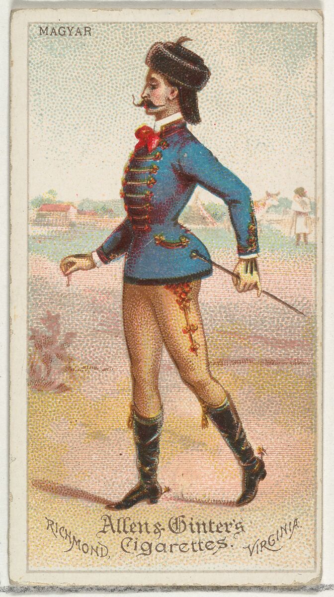 Magyar, from World's Dudes series (N31) for Allen & Ginter Cigarettes, Allen &amp; Ginter (American, Richmond, Virginia), Commercial color lithograph 