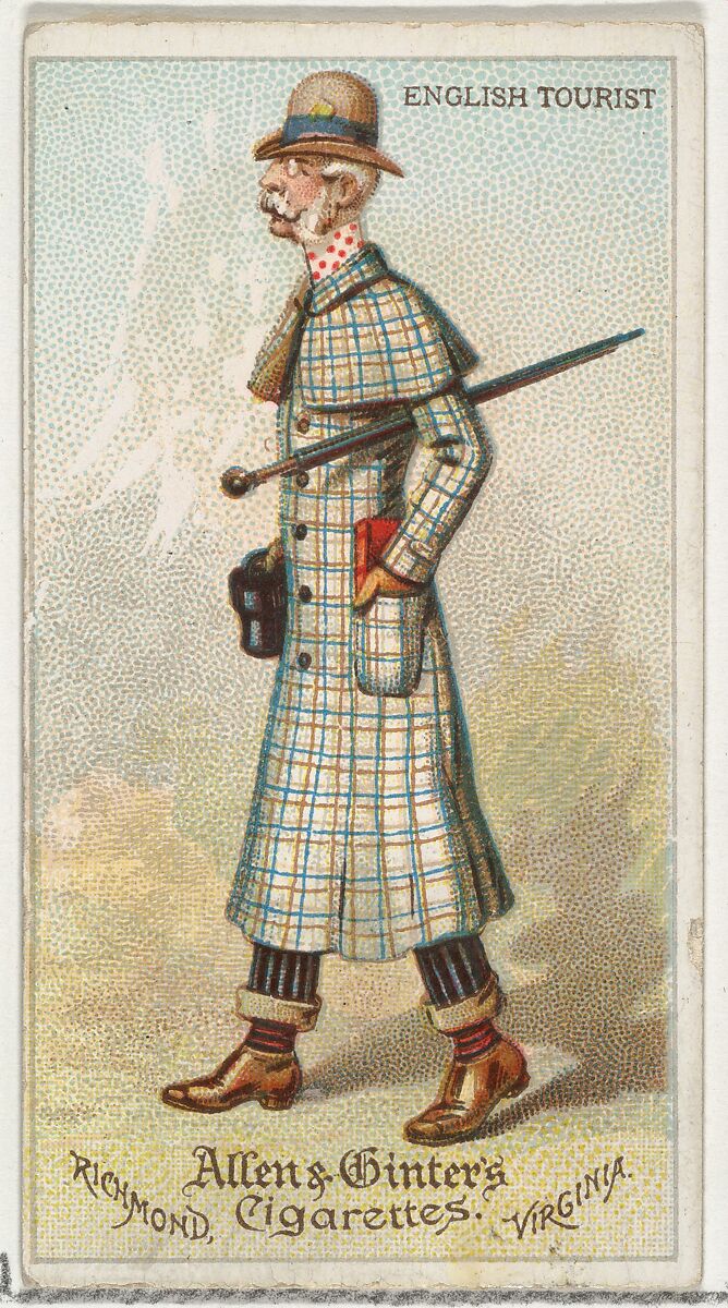 English Tourist, from World's Dudes series (N31) for Allen & Ginter Cigarettes, Allen &amp; Ginter (American, Richmond, Virginia), Commercial color lithograph 