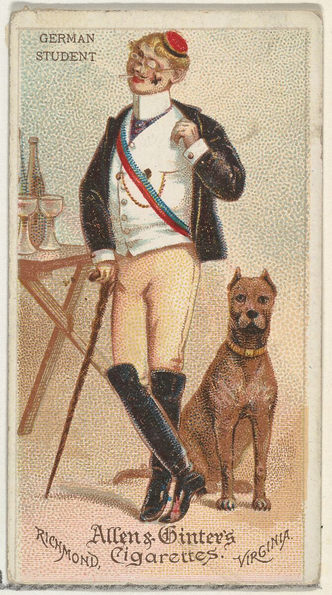 German Student, from World's Dudes series (N31) for Allen & Ginter Cigarettes, Allen &amp; Ginter (American, Richmond, Virginia), Commercial color lithograph 