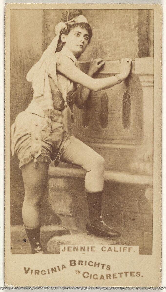 Jennie Califf, from the Actors and Actresses series (N45, Type 1) for Virginia Brights Cigarettes, Issued by Allen &amp; Ginter (American, Richmond, Virginia), Albumen photograph 