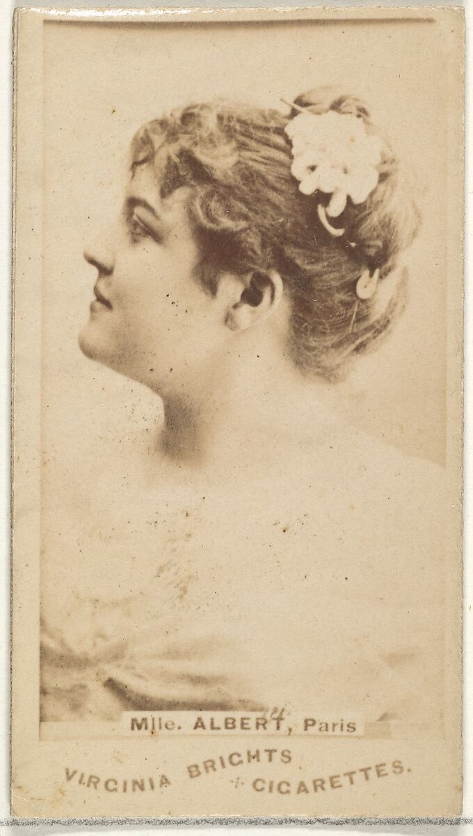 Mlle. Albert, Paris, from the Actors and Actresses series (N45, Type 1) for Virginia Brights Cigarettes, Issued by Allen &amp; Ginter (American, Richmond, Virginia), Albumen photograph 