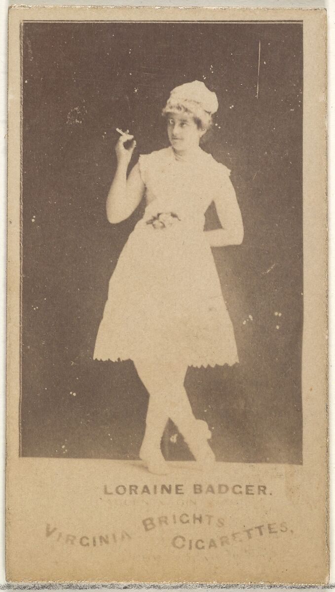 Loraine Badger, from the Actors and Actresses series (N45, Type 1) for Virginia Brights Cigarettes, Issued by Allen &amp; Ginter (American, Richmond, Virginia), Albumen photograph 