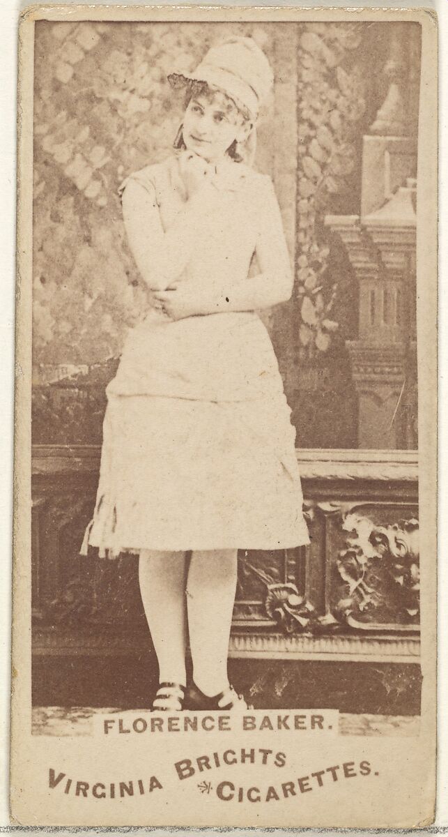 Florence Baker, from the Actors and Actresses series (N45, Type 1) for Virginia Brights Cigarettes, Issued by Allen &amp; Ginter (American, Richmond, Virginia), Albumen photograph 